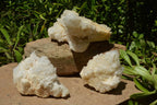 Natural Madagascar Quartz Clusters With Cascading White Phantom Crystals x 3 From Madagascar - TopRock