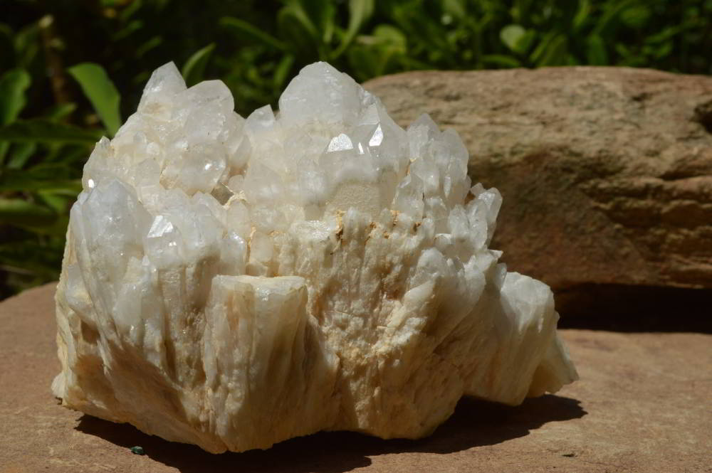 Natural Madagascar Quartz Clusters With Cascading White Phantom Crystals x 3 From Madagascar - TopRock