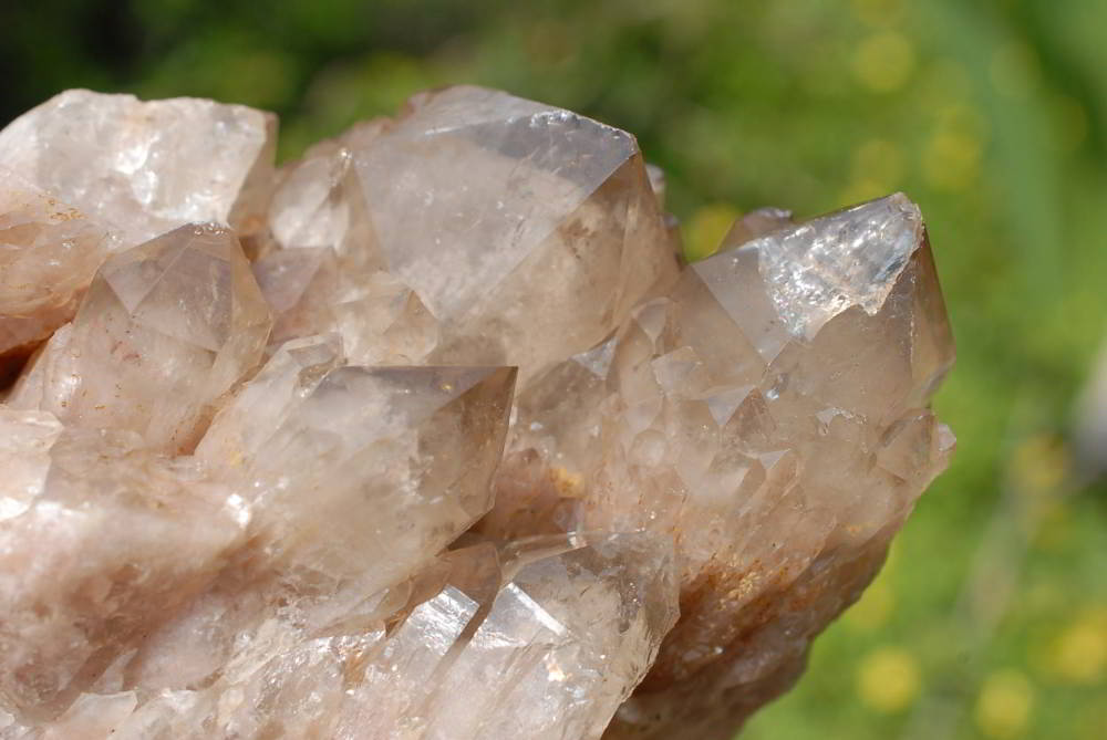 Natural Smokey Phantom Quartz Clusters x 3 From Lwena, Congo - TopRock