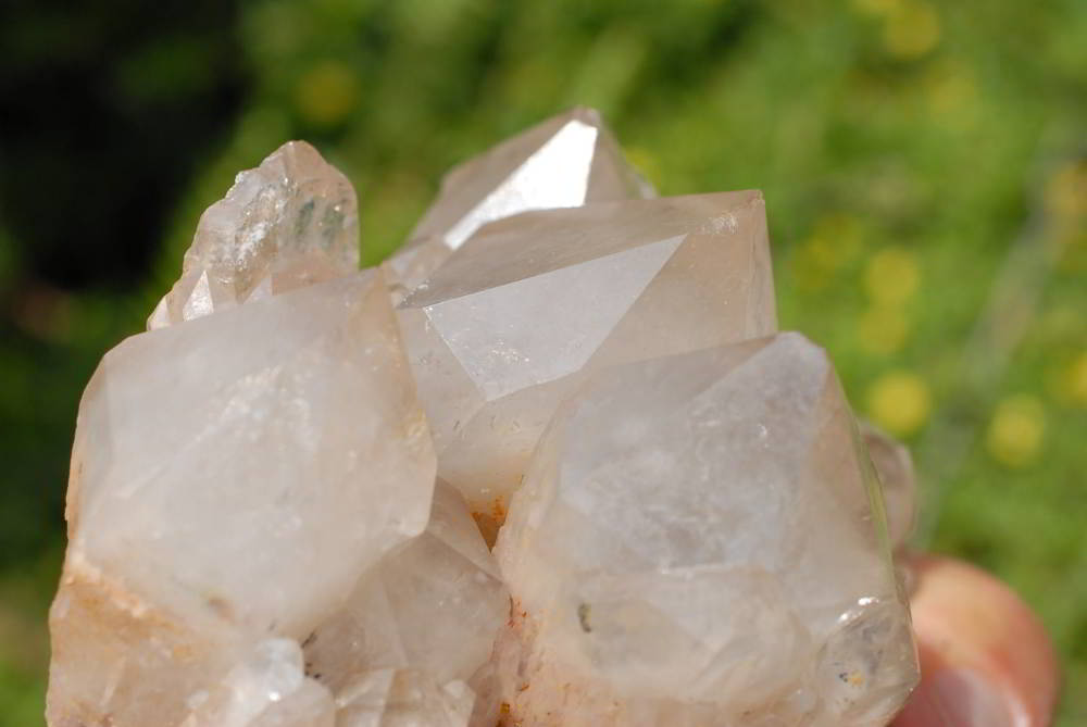 Natural Smokey Phantom Quartz Clusters x 3 From Lwena, Congo - TopRock