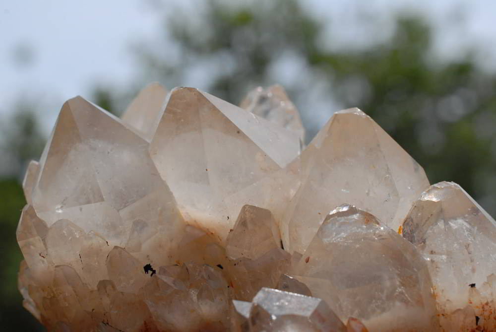 Natural Smokey Phantom Quartz Clusters x 3 From Lwena, Congo - TopRock