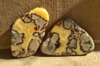 Polished Septerye (Aragonite & Calcite) Slices x 5 From Mahajanga, Madagascar - TopRock