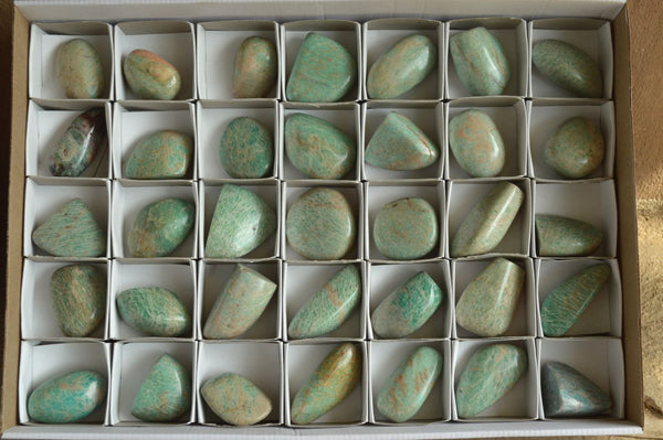 Polished Small Kobi Amazonite Free Forms x 35 From Zimbabwe - TopRock