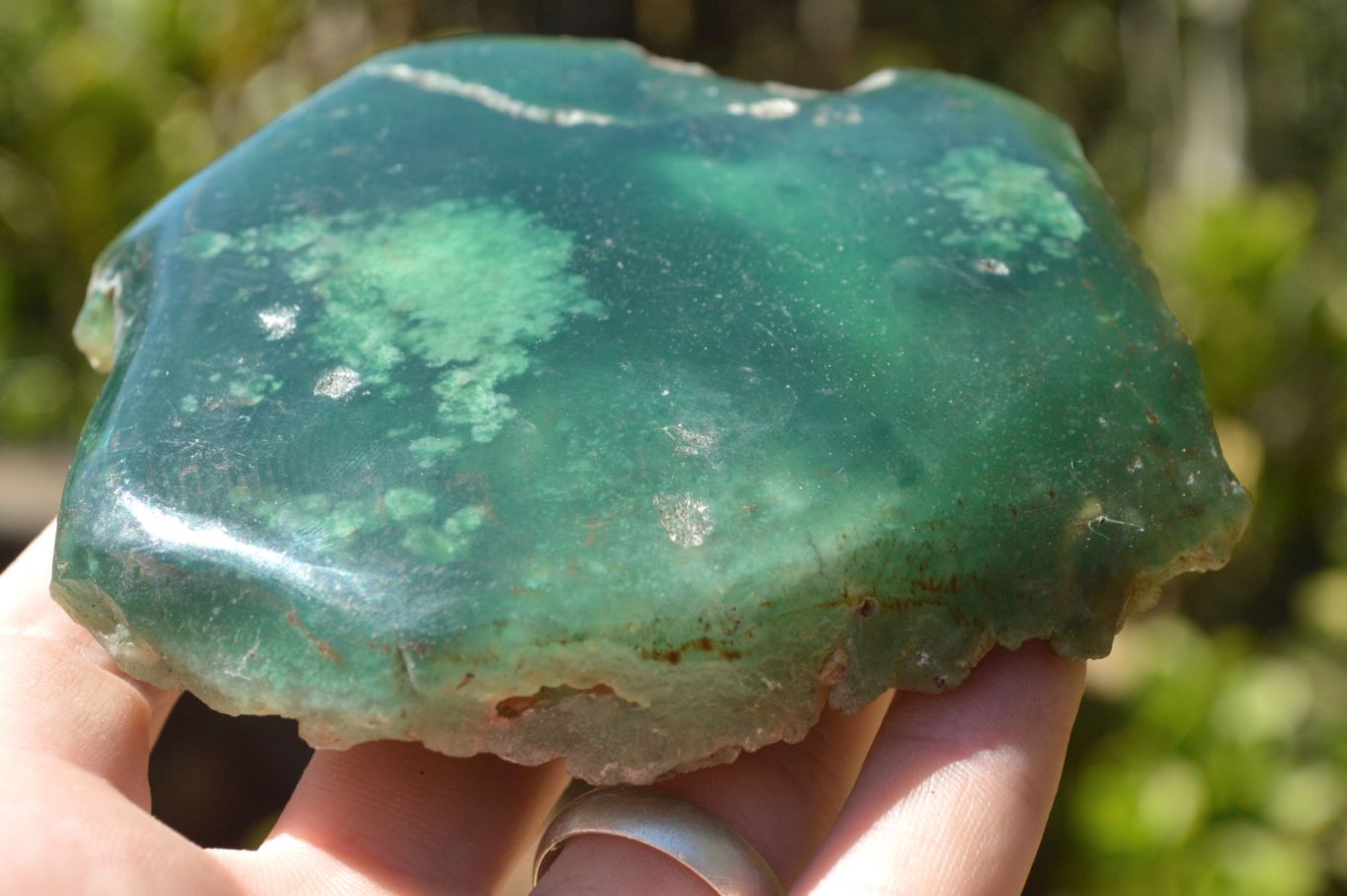 Polished Green Mtorolite Emerald Chrysoprase Plates (Half Polished) x 4 From Mutorashanga, Zimbabwe - TopRock