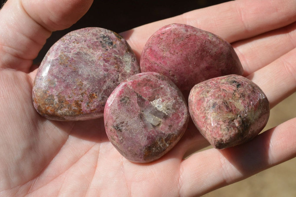 Polished Pink Rhodonite Free Forms (Small to Medium) x 17 From Rushinga, Zimbabwe - TopRock