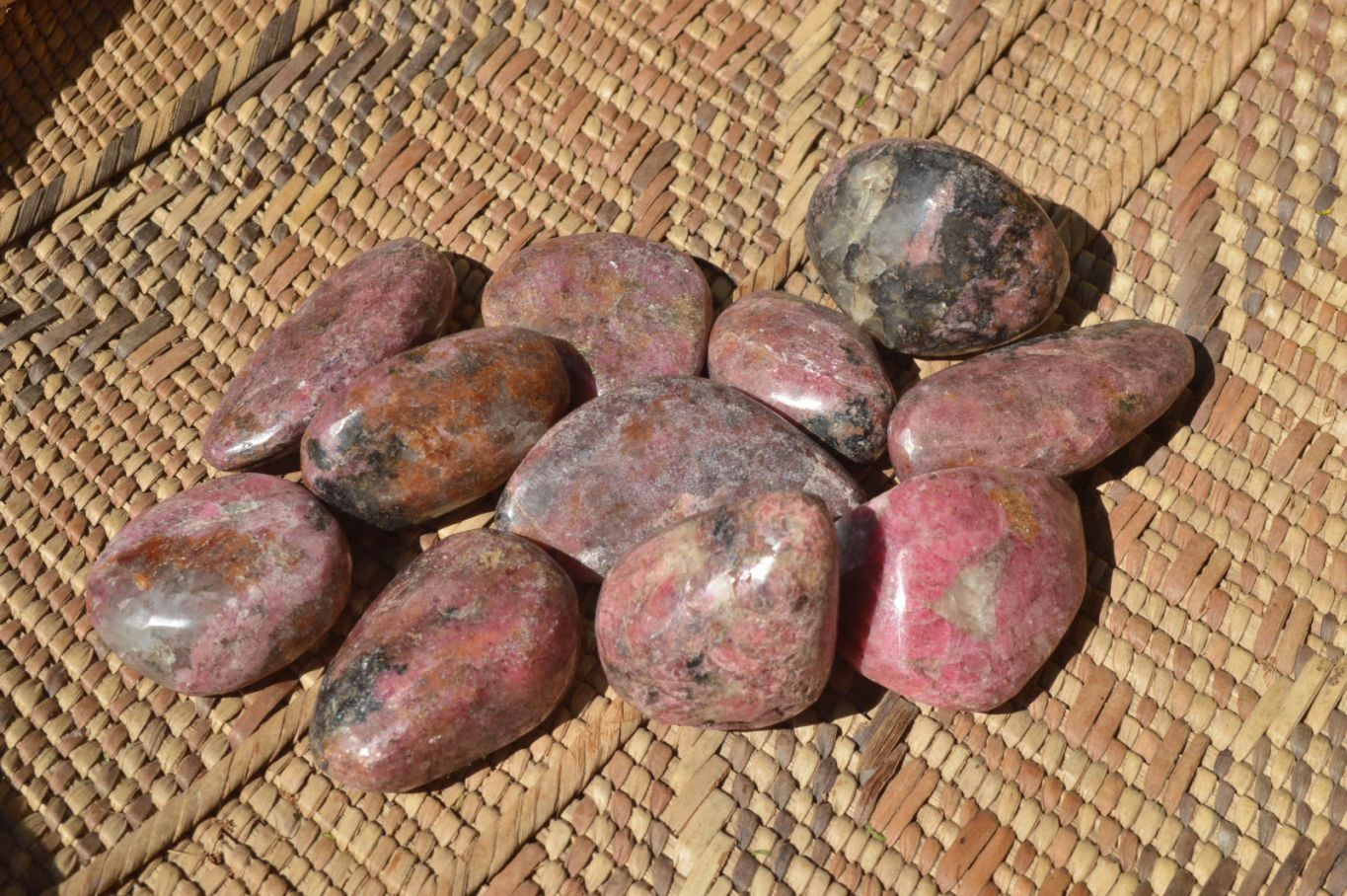 Polished Pink Rhodonite Free Forms (Small to Medium) x 17 From Rushinga, Zimbabwe - TopRock