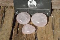 Polished Mixed Tray Of Rose Quartz & Lepidolite Palm Stones x 24 From Madagascar - TopRock