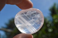 Polished Mixed Tray Of Rose Quartz & Lepidolite Palm Stones x 24 From Madagascar - TopRock