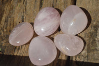 Polished Mixed Tray Of Rose Quartz & Lepidolite Palm Stones x 24 From Madagascar - TopRock