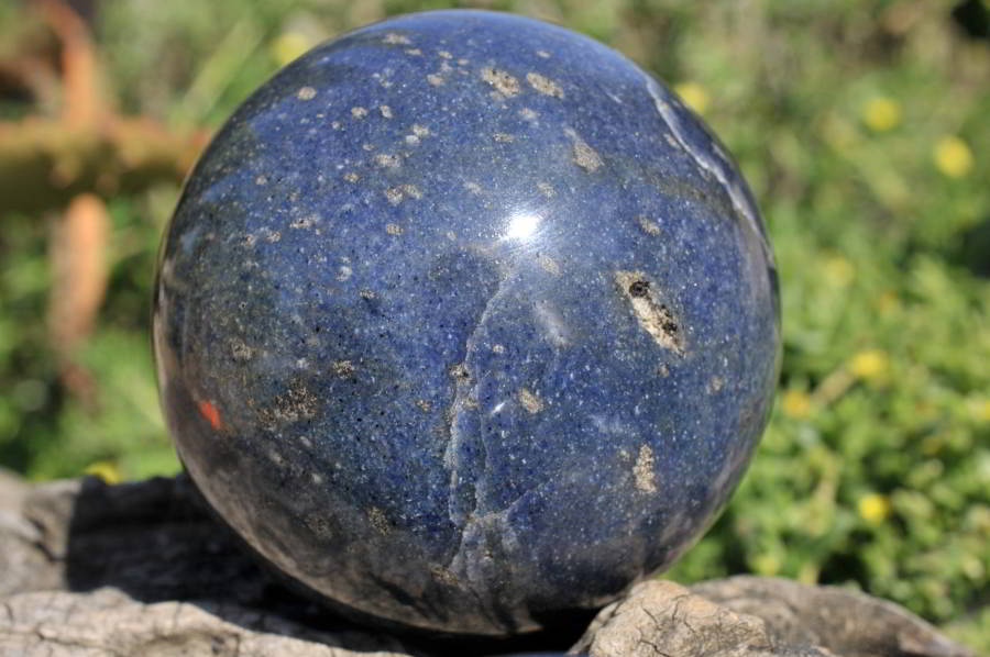 Polished Lazulite (Magnesium, Iron, and Aluminium Phosphate) Spheres x 2 From Madagascar - TopRock