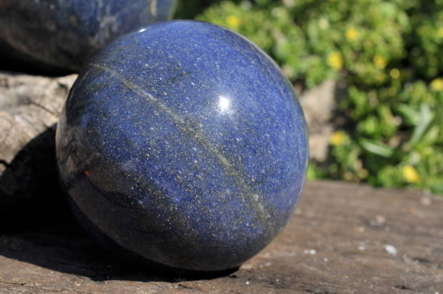 Polished Lazulite (Magnesium, Iron, and Aluminium Phosphate) Spheres x 2 From Madagascar - TopRock