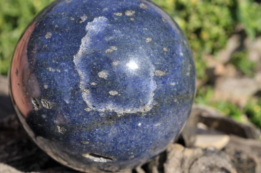 Polished Lazulite (Magnesium, Iron, and Aluminium Phosphate) Spheres x 2 From Madagascar - TopRock