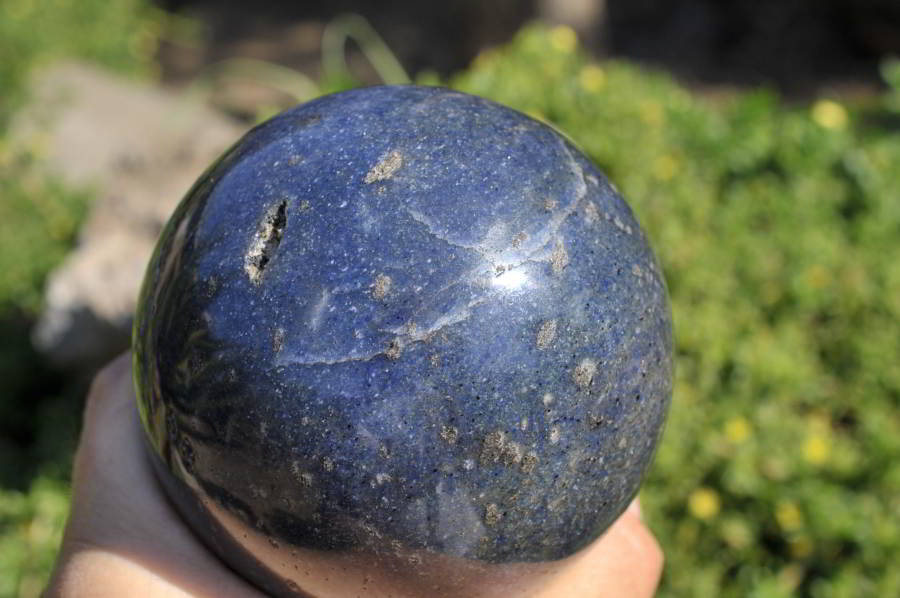 Polished Lazulite (Magnesium, Iron, and Aluminium Phosphate) Spheres x 2 From Madagascar - TopRock
