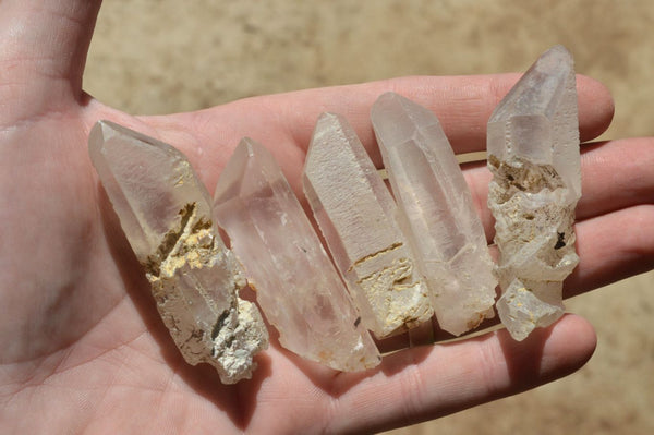 Natural Single Quartz Crystals x 35 From Madagascar - TopRock