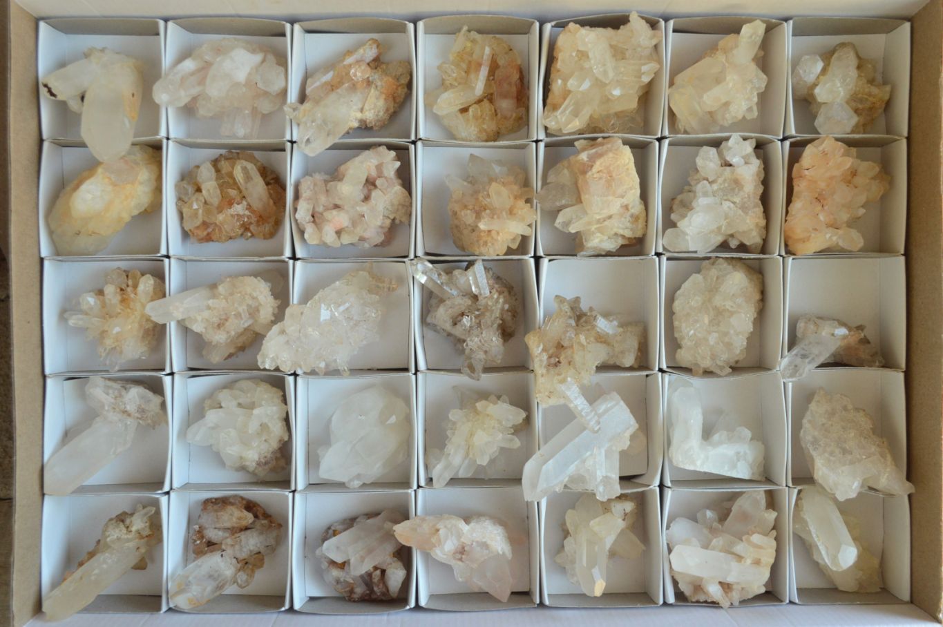 Natural Small Mixed Selected Quartz Clusters x 35 From Madagascar - TopRock