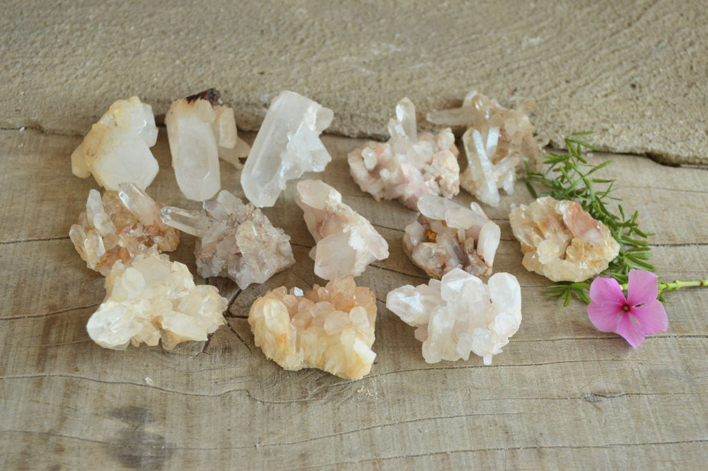 Natural Small Mixed Selected Quartz Clusters x 35 From Madagascar - TopRock