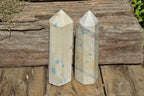 Polished Blue Spotted Spinel Dalmatian Stone Towers x 2 From Madagascar - TopRock
