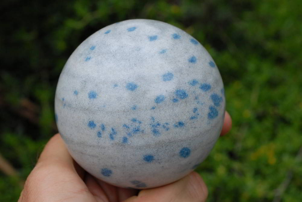 Polished Blue Spotted Spinel Hearts & Spheres x 4 From Madagascar - TopRock