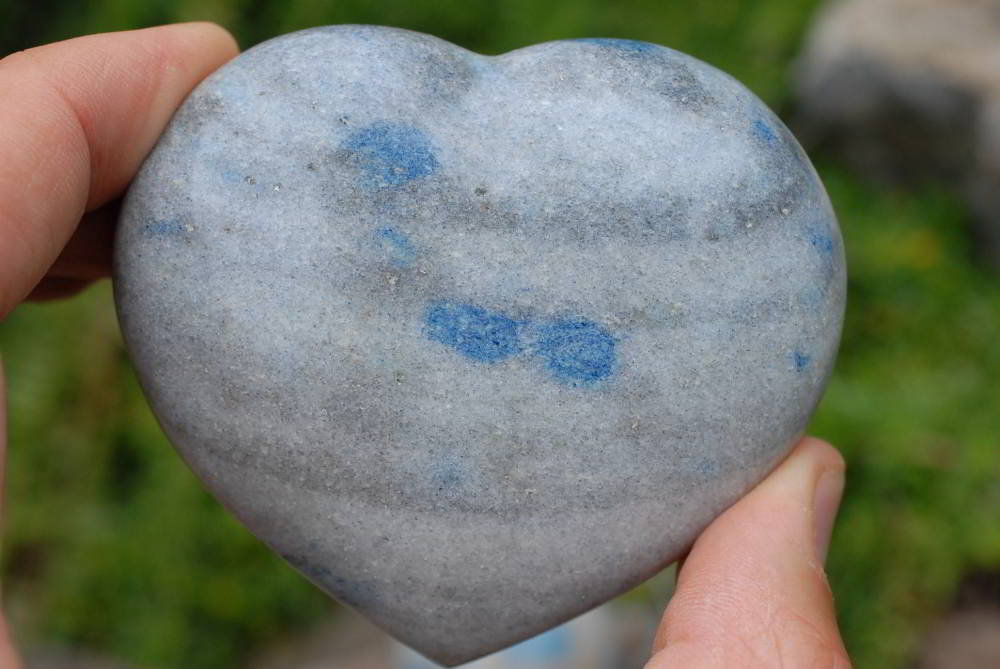 Polished Blue Spotted Spinel Hearts & Spheres x 4 From Madagascar - TopRock