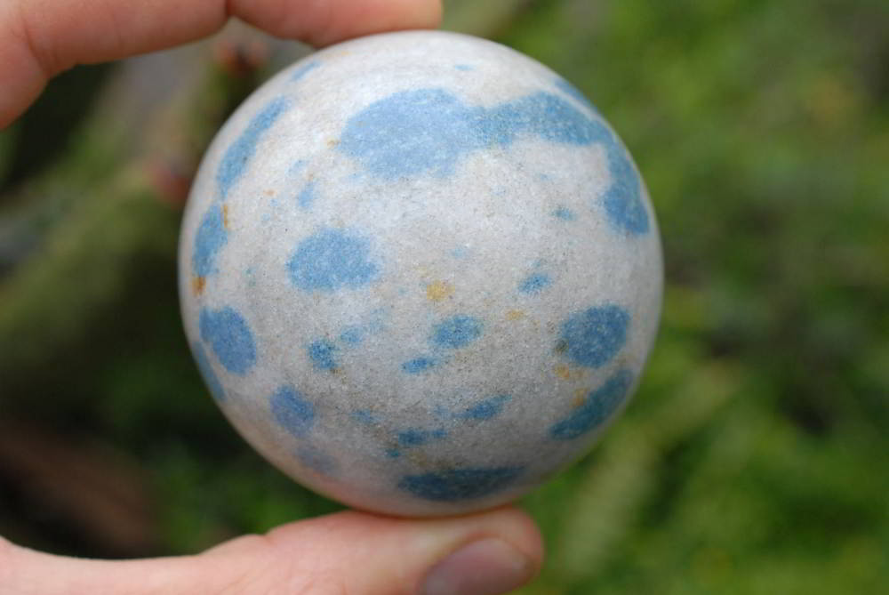 Polished Blue Spotted Spinel Hearts & Spheres x 4 From Madagascar - TopRock