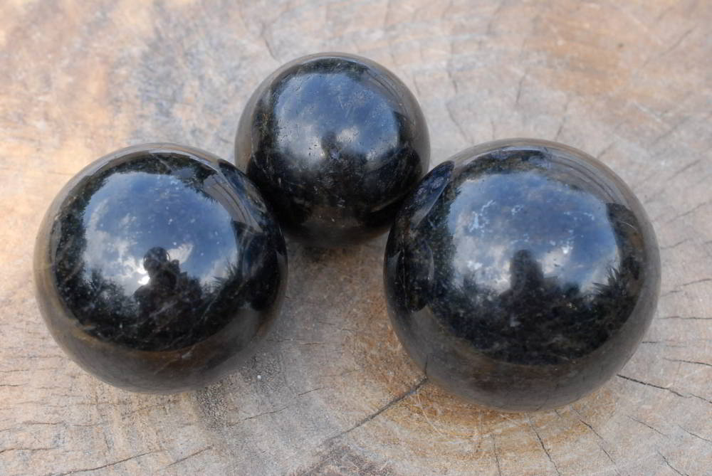 Polished Iolite Water Sapphire Spheres x 3 From Madagascar - TopRock