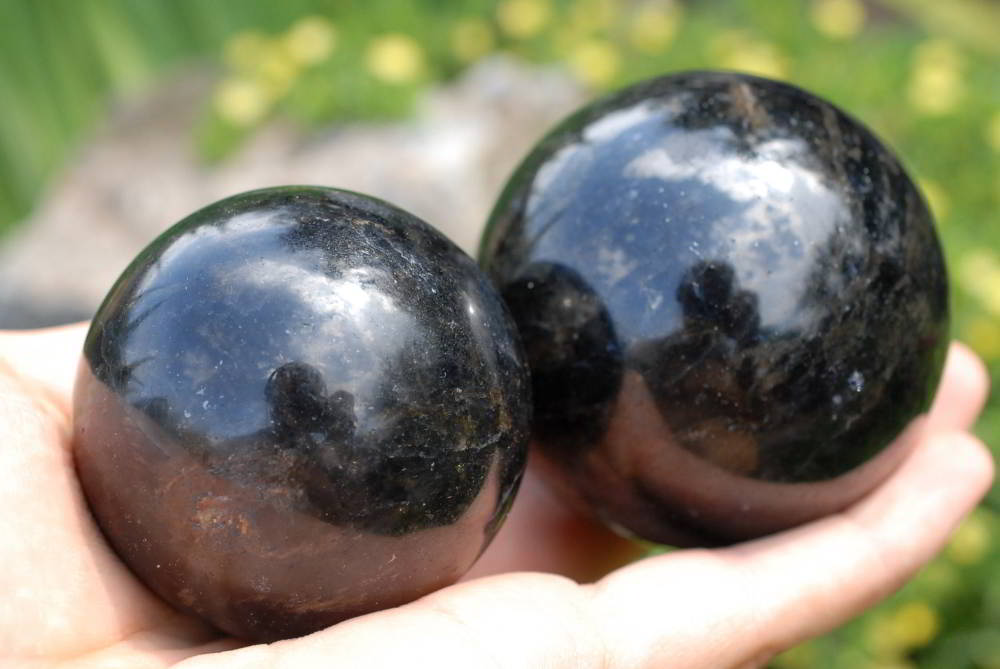 Polished Iolite Water Sapphire Spheres x 3 From Madagascar - TopRock