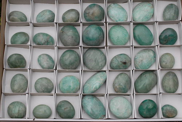 Polished Medium Sized Amazonite Gallets (Selected Colour) x 35 From Ambositra, Madagascar - TopRock