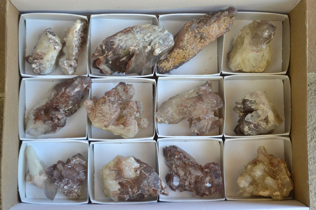 Natural Red Hematoid Quartz Crystals/Clusters x 14 From Zimbabwe - TopRock