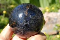 Polished Blue Water Sapphire Iolite Spheres x 3 From Madagascar - TopRock