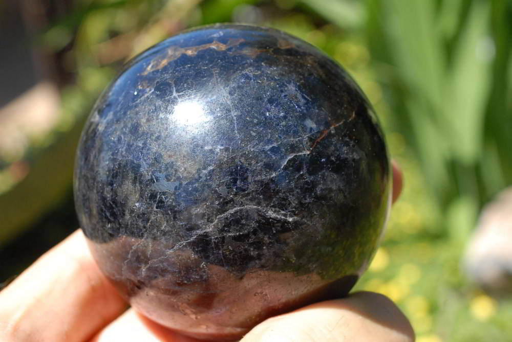 Polished Blue Water Sapphire Iolite Spheres x 3 From Madagascar - TopRock