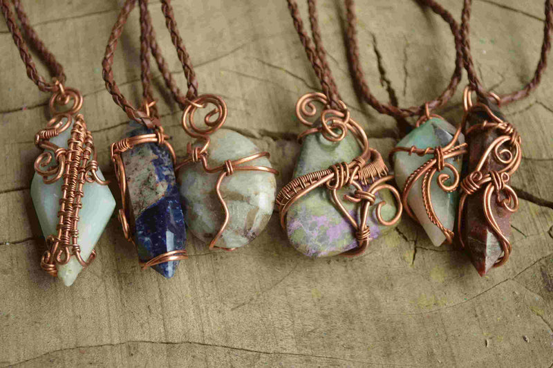 Copper wrapped deals crystals