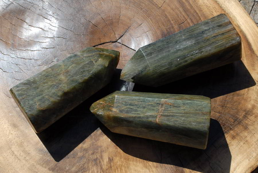 Polished Banded Green Fuchsite Crystal Points x 3 From Madagascar - TopRock