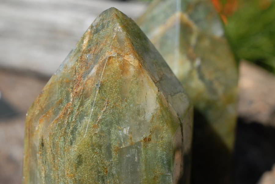 Polished Banded Green Fuchsite Crystal Points x 3 From Madagascar - TopRock
