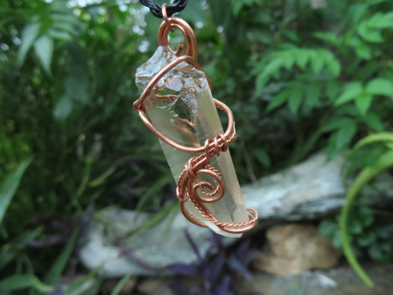 Wire Wrapped Quartz Crystal Pendants-0652-78