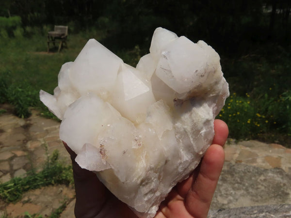 Natural Quartz Cluster With White Phantoms  x 1 From Madagascar - TopRock