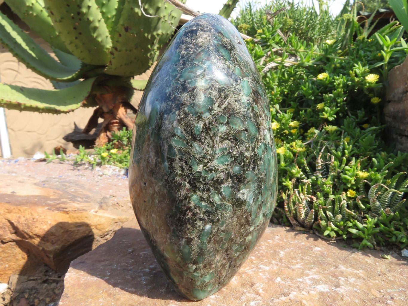 Polished Emeralds In Matrix Standing Free Form x 1 From Sandawana, Zimbabwe - TopRock