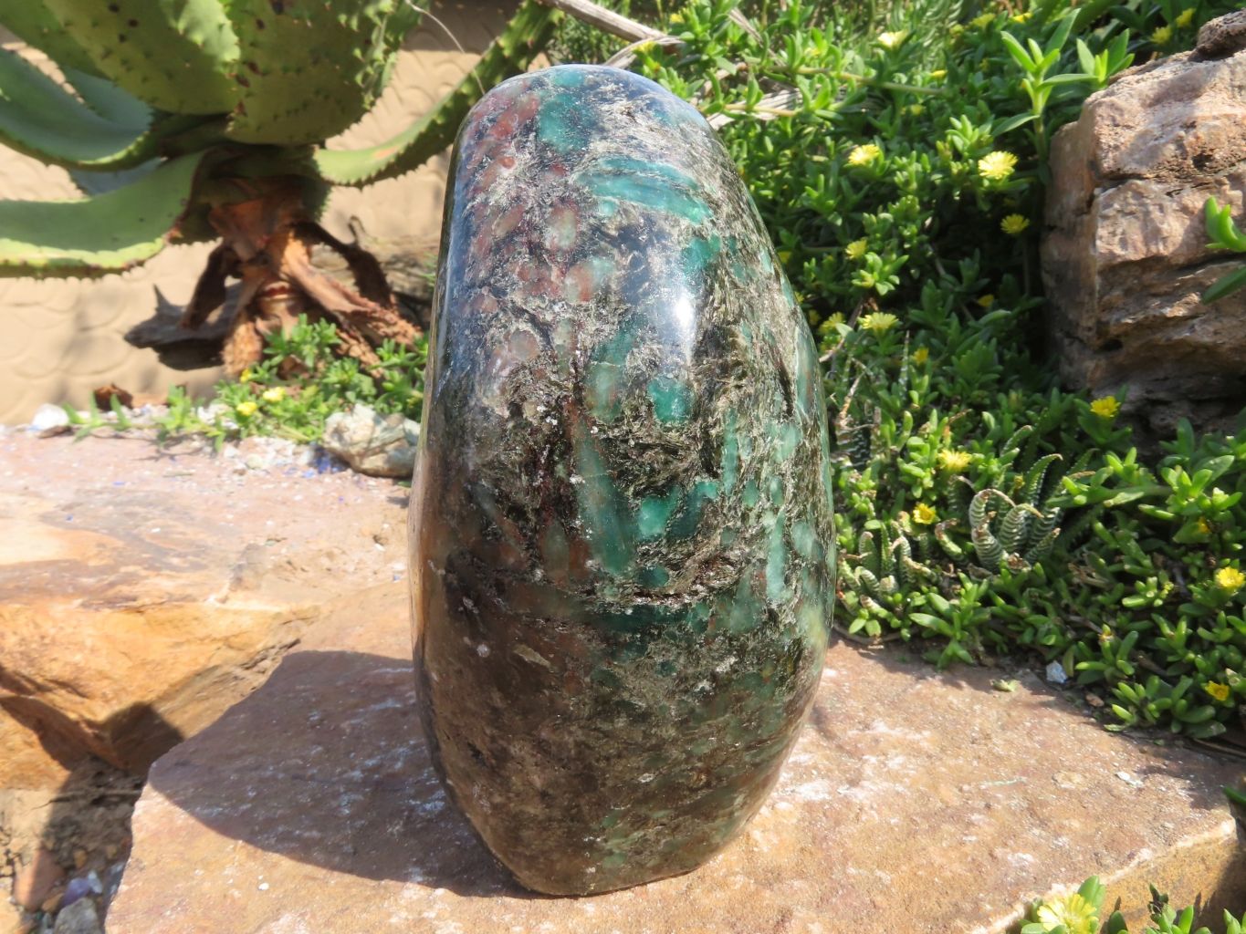 Polished Emeralds In Matrix Standing Free Form x 1 From Sandawana, Zimbabwe - TopRock