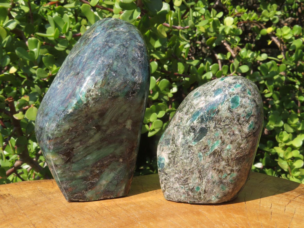 Polished Emeralds In Matrix Free Forms x 2 From Zimbabwe - TopRock