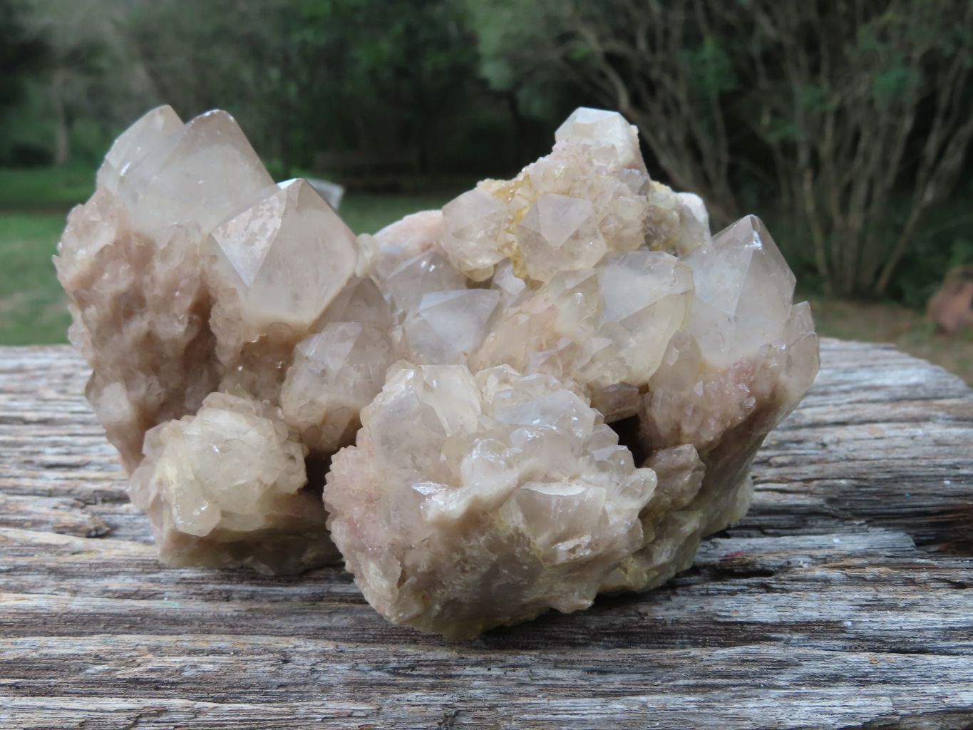 Natural Smokey White Phantom Cascading Quartz Cluster x 1 From Luena, Congo - TopRock