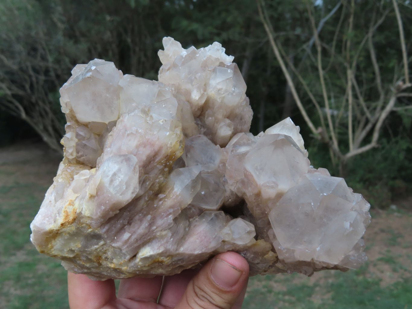 Natural Smokey White Phantom Cascading Quartz Cluster x 1 From Luena, Congo - TopRock