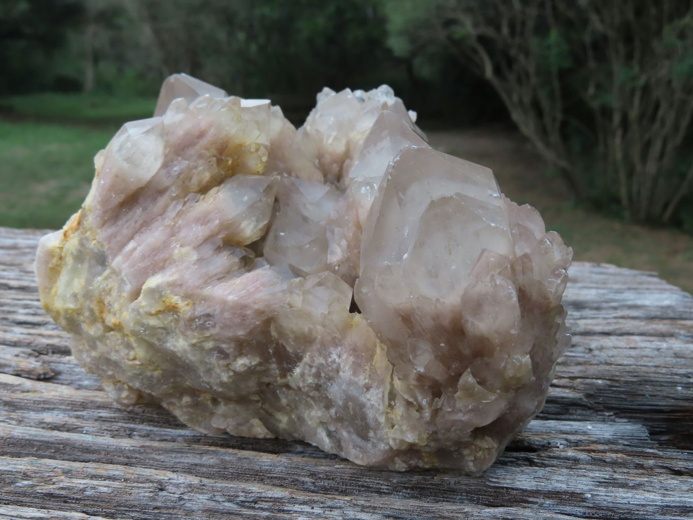 Natural Smokey White Phantom Cascading Quartz Cluster x 1 From Luena, Congo - TopRock