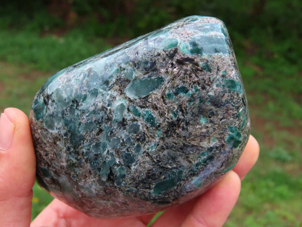 Polished Emeralds In Quartz & Mica Standing Free Form x 1 From Sandawana, Zimbabwe - TopRock