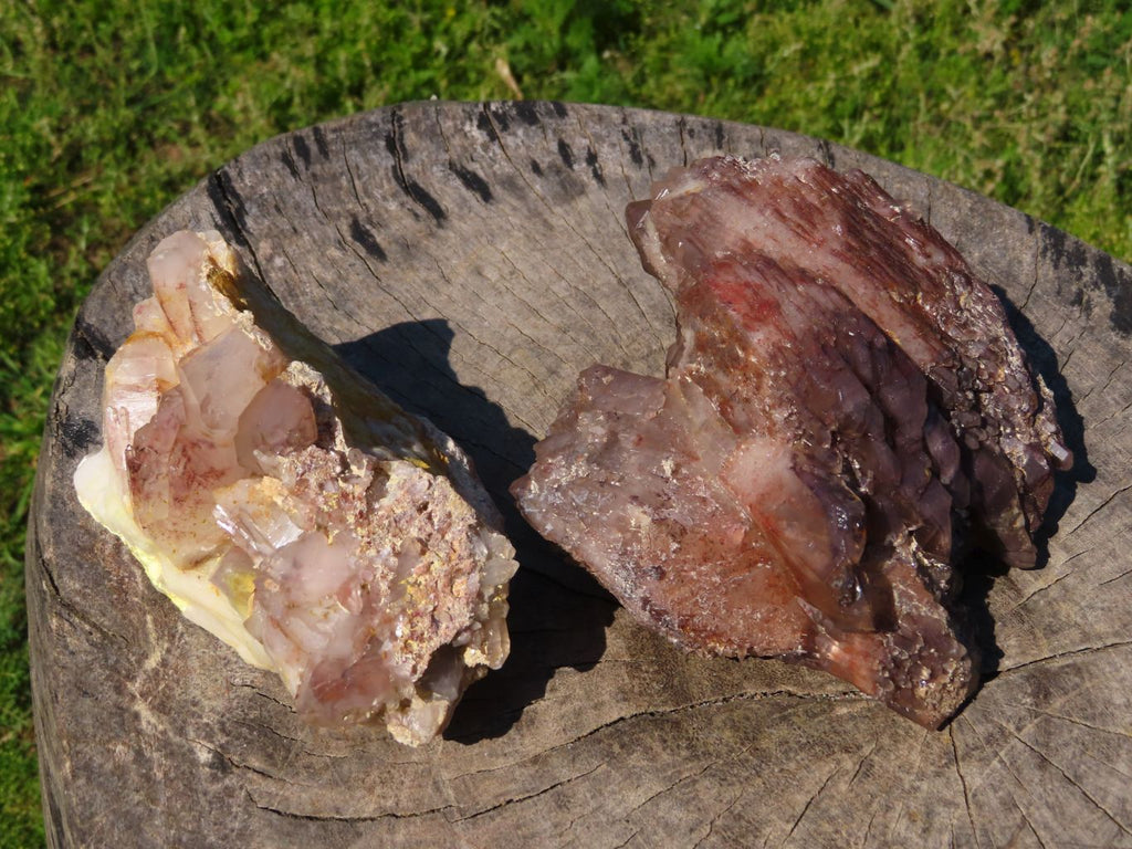 Natural Red Hematoid Quartz Crystal Clusters x 2 From Zimbabwe - TopRock