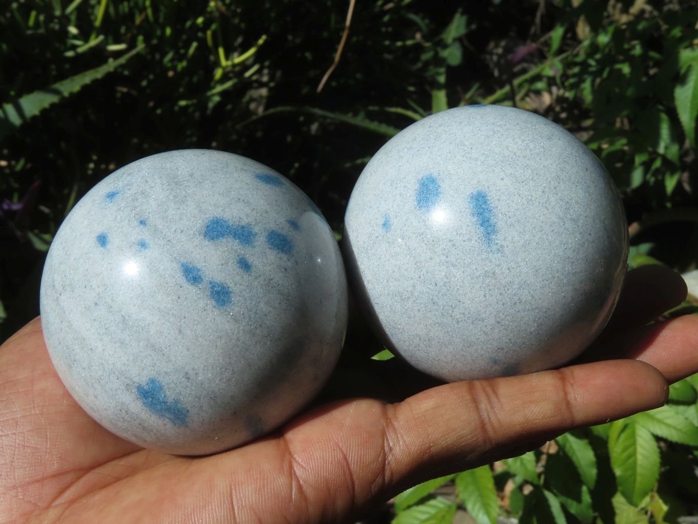 Polished Blue Spotted Spinel Spheres x 6 From Madagascar - TopRock