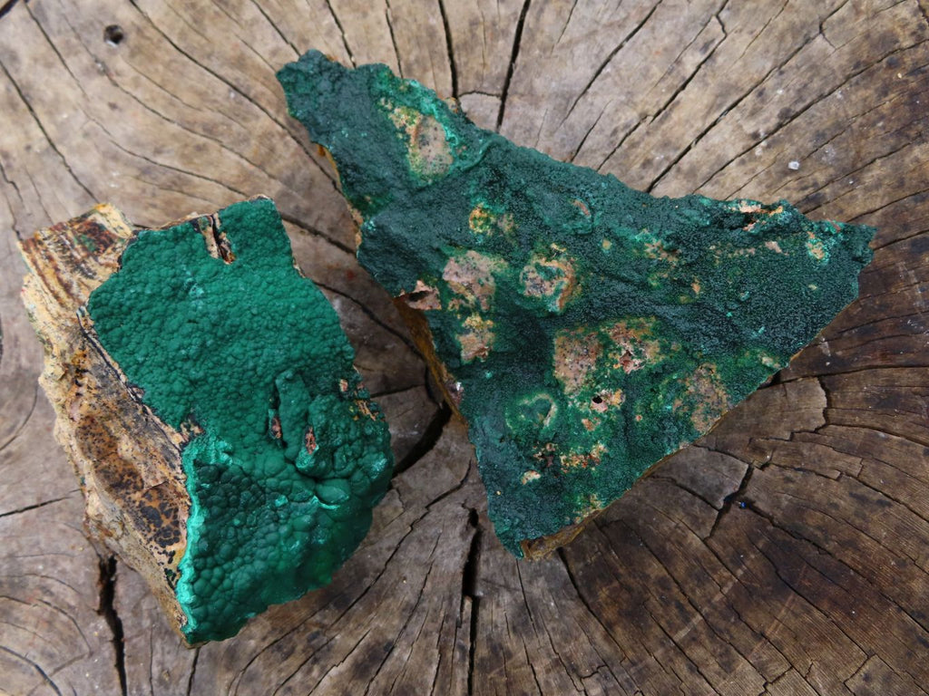 Natural Malachite Crystalline Specimens x 6 From Tenke Fungurume, Congo - TopRock