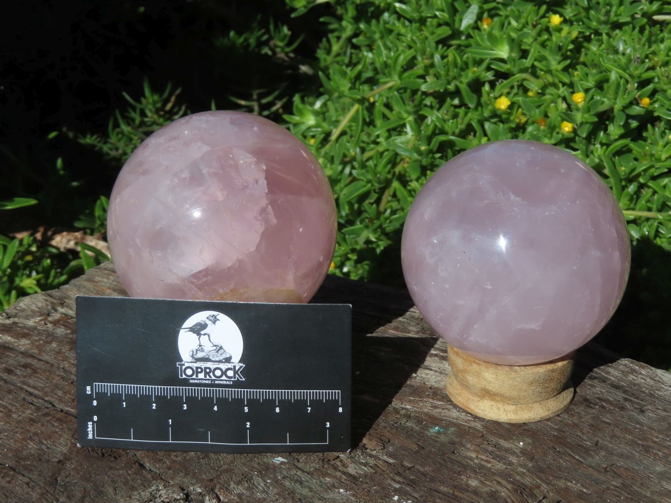 Polished Rose Quartz Spheres x 2 From Madagascar - TopRock