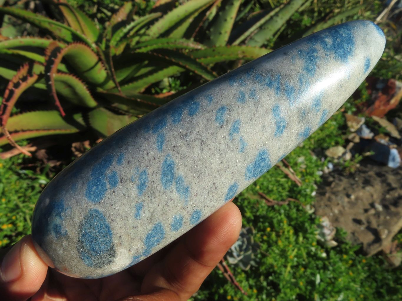 Polished NEW Blue Spinel Massage Wands x 6 From Madagascar - TopRock