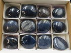 Polished Lazulite (Magnesium, Iron, and Aluminium Phosphate) Gallets x 12 From Madagascar - TopRock