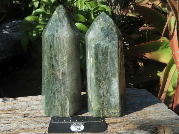 Polished Banded Green Fuchsite Crystal Points x 2 From Madagascar - TopRock