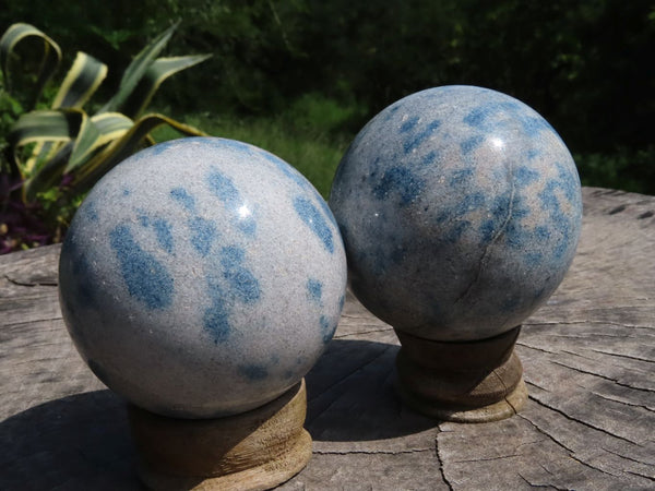 Polished Blue Spotted Spinel Spheres x 6 From Madagascar - TopRock